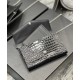 Fake YSL Saint Laurent Uptown Chain Wallet In Crocodile-Embossed Shiny Leather Black Replica Replica YSL Saint Laurent Uptown Chain Wallet In Crocodile-Embossed Shiny Leather Black