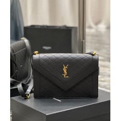 Replica YSL Saint Laurent Gaby Satchel In Quilted Lambskin Black