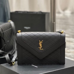 Replica YSL Saint Laurent Gaby Satchel In Quilted Lambskin Black