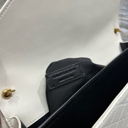 Replica YSL Saint Laurent Gaby Satchel In Quilted Lambskin White