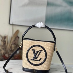 Replica Louis Vuitton Petit Bucket Bag Raffia M59961