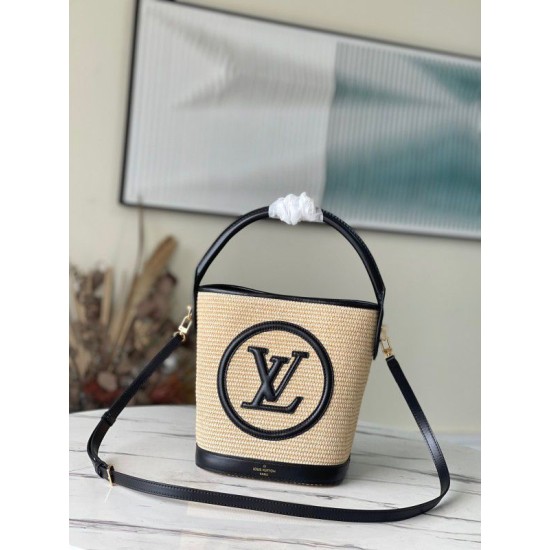 Replica Louis Vuitton Petit Bucket Bag Raffia M59961