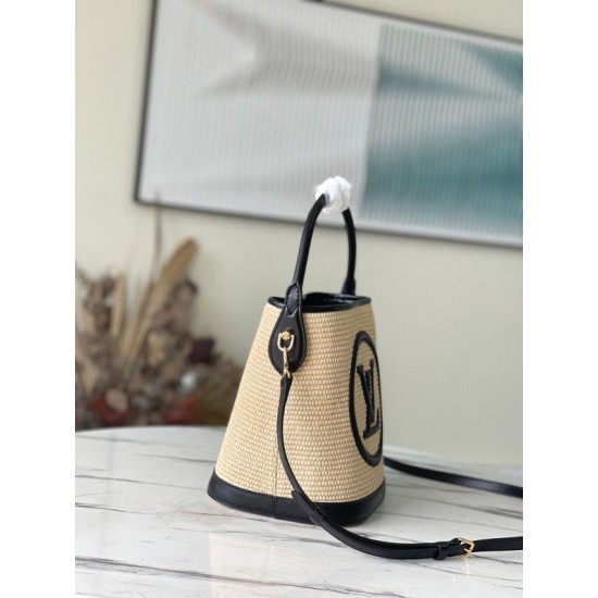 Replica Louis Vuitton Petit Bucket Bag Raffia M59961