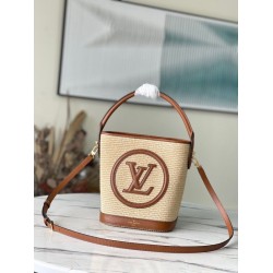 Fake Louis Vuitton Petit Bucket Bag Raffia M59962 Replica