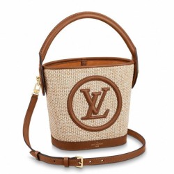 Fake Louis Vuitton Petit Bucket Bag Raffia M59962 Replica