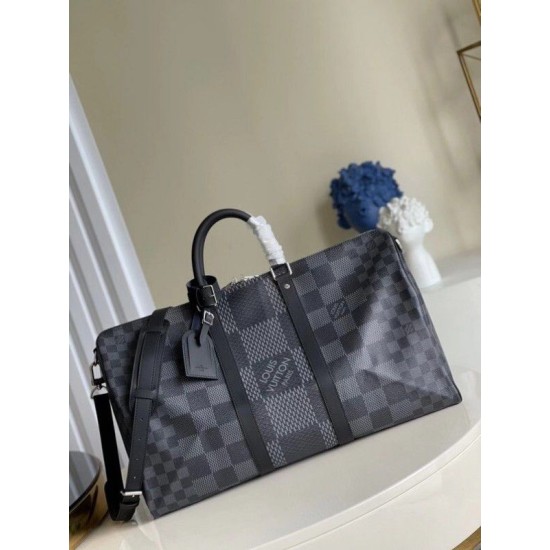 Fake Louis Vuitton Keepall Bandouliere 50 Damier Graphite 3D N50016 Replica