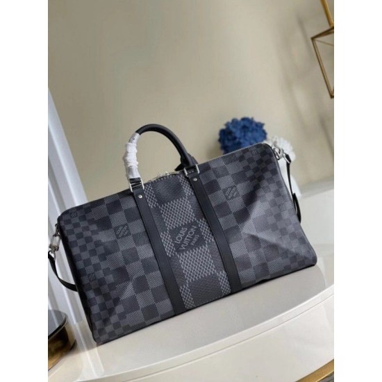 Fake Louis Vuitton Keepall Bandouliere 50 Damier Graphite 3D N50016 Replica