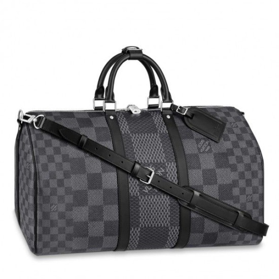 Fake Louis Vuitton Keepall Bandouliere 50 Damier Graphite 3D N50016 Replica