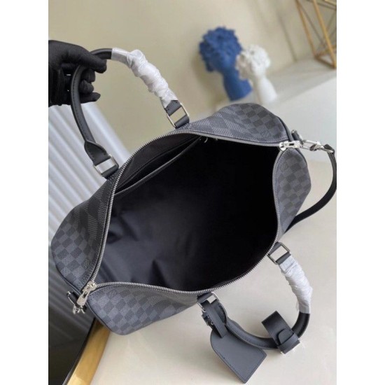 Fake Louis Vuitton Keepall Bandouliere 50 Damier Graphite 3D N50016 Replica
