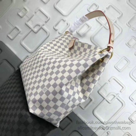 Fake Louis Vuitton Graceful MM Damier Azur Canvas Rose Ballerine N42233 Replica