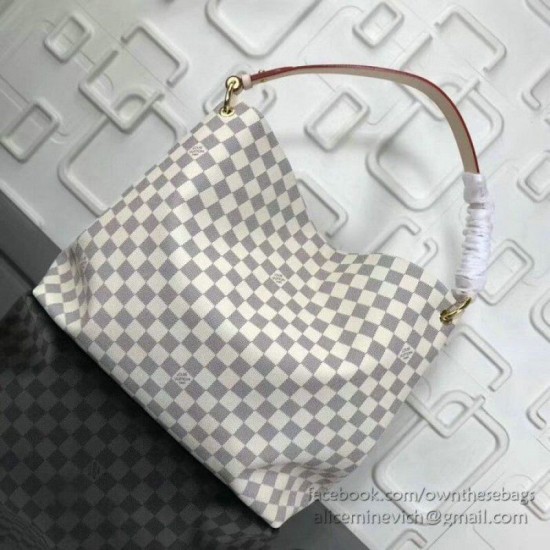 Fake Louis Vuitton Graceful MM Damier Azur Canvas Rose Ballerine N42233 Replica