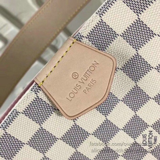 Fake Louis Vuitton Graceful MM Damier Azur Canvas Rose Ballerine N42233 Replica