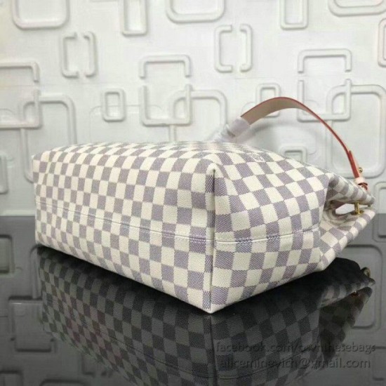 Fake Louis Vuitton Graceful MM Damier Azur Canvas Rose Ballerine N42233 Replica