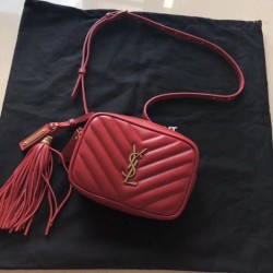 Fake YSL Saint Laurent Monogram Lou Lou Camera Bag Red Replica