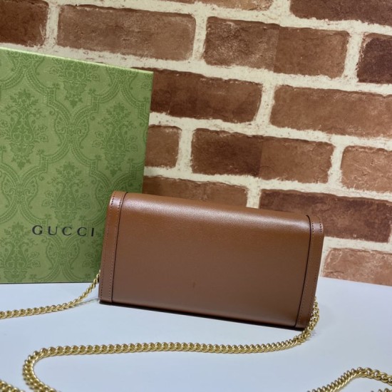 Fake Gucci Diana chain wallet 658243 Coffee Replica Fake Gucci Diana chain wallet 658243 Coffee Replica