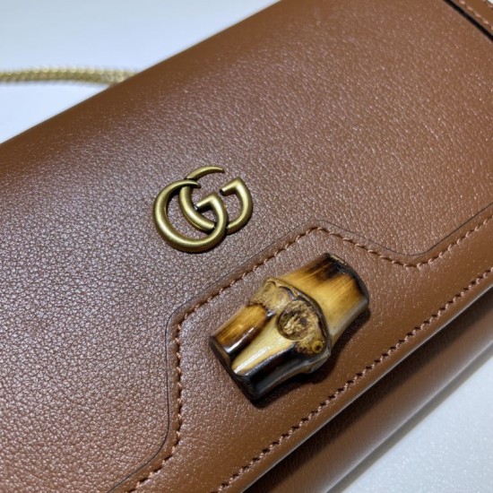 Fake Gucci Diana chain wallet 658243 Coffee Replica Fake Gucci Diana chain wallet 658243 Coffee Replica