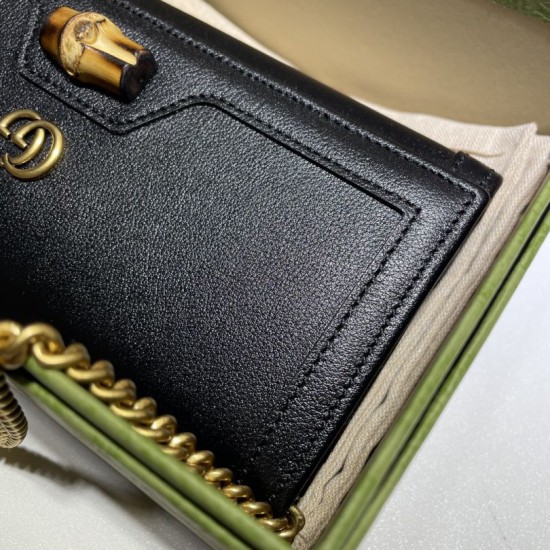 Fake Gucci Diana chain wallet 658243 Black Replica
