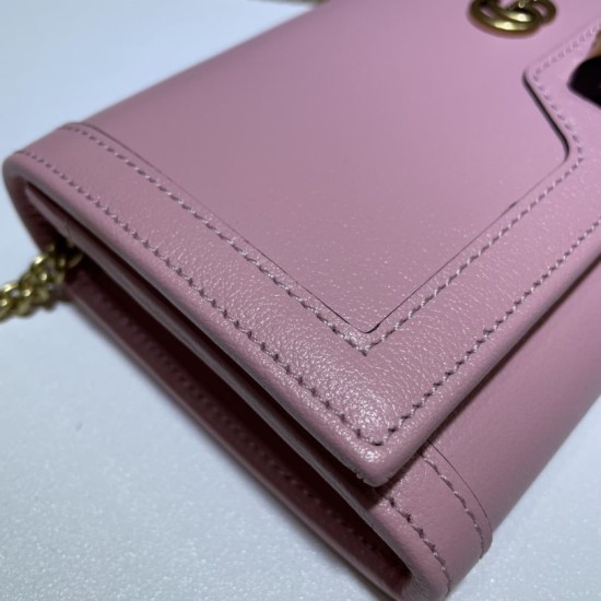 Replica Gucci Diana chain wallet 658243 Pink Replica Gucci Diana chain wallet 658243 Pink