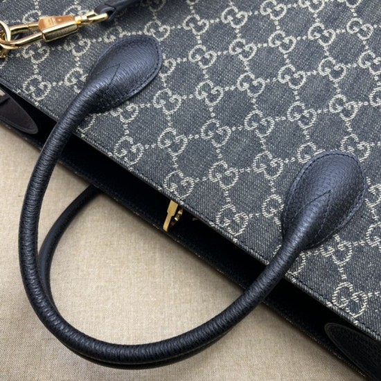 Replica Gucci Medium tote with Interlocking G 674155 Black Replica Gucci Medium tote with Interlocking G 674155 Black