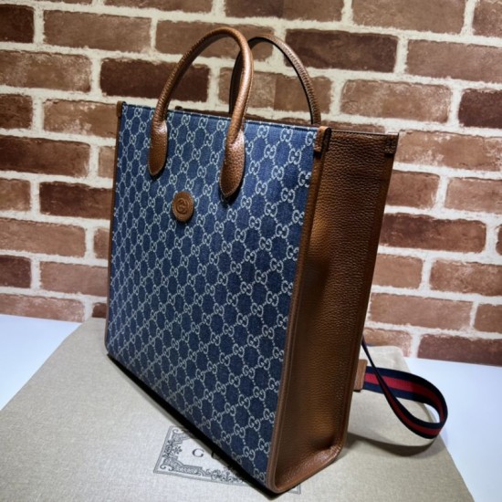 Fake Gucci Medium tote with Interlocking G 674155 Coffee Replica Fake Gucci Medium tote with Interlocking G 674155 Coffee Replica
