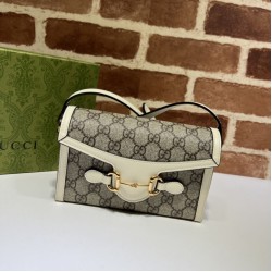 Replica Gucci Horsebit 1955 mini bag 699296 White