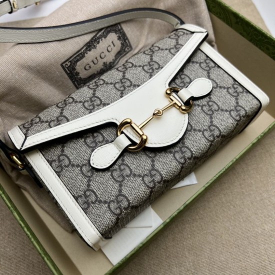 Replica Gucci Horsebit 1955 mini bag 699296 White Replica Gucci Horsebit 1955 mini bag 699296 White