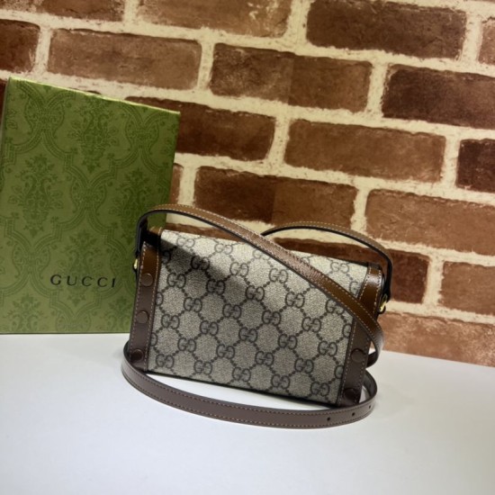 Fake Gucci Horsebit 1955 mini bag 699296 Brown Replica