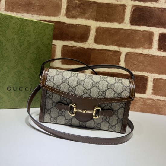 Fake Gucci Horsebit 1955 mini bag 699296 Brown Replica