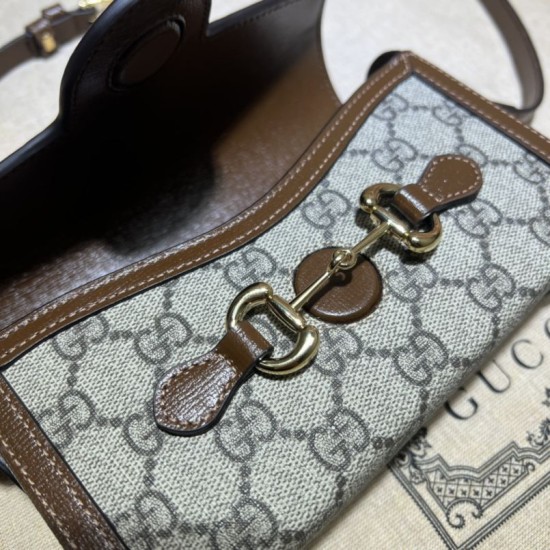 Fake Gucci Horsebit 1955 mini bag 699296 Brown Replica