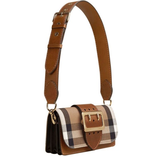 Fake Burberry Small Buckle Crossbody Bag Coffee Replica Replica Burberry Small Buckle Crossbody Bag Coffee
