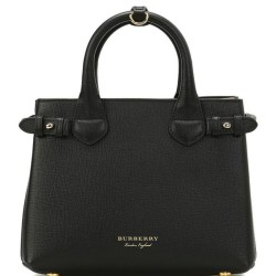 Replica Burberry The Banner Small Leather Bag Black