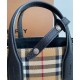 Replica Burberry Banner Small Vintage Check Tote Bag Black Fake Burberry Banner Small Vintage Check Tote Bag Black Replica