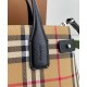 Replica Burberry Banner Small Vintage Check Tote Bag Black Fake Burberry Banner Small Vintage Check Tote Bag Black Replica
