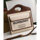 Replica Burberry Medium Two-tone Canvas and Leather Pocket Bag Coffee Fake Burberry Medium Two-tone Canvas and Leather Pocket Bag Coffee Replica