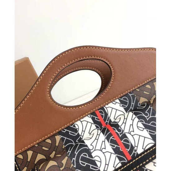 Replica Burberry Mini Monogram Stripe E-canvas Pocket Bag Coffee Fake Burberry Mini Monogram Stripe E-canvas Pocket Bag Coffee Replica