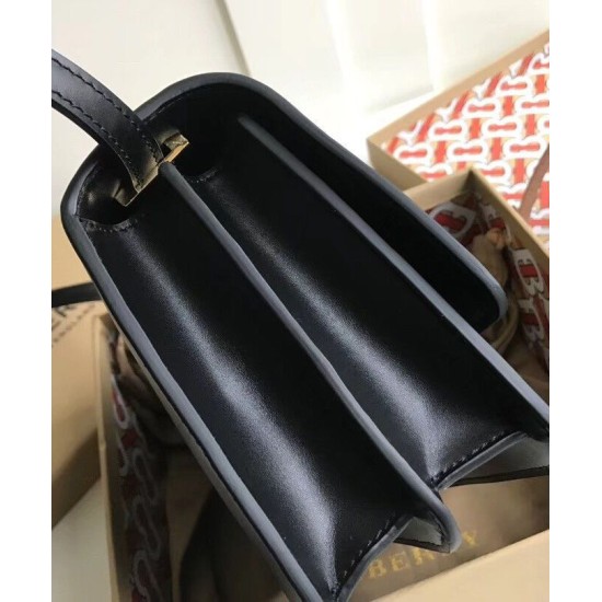 Fake Burberry Small Leather TB Bag Black Replica Replica Burberry Small Leather TB Bag Black