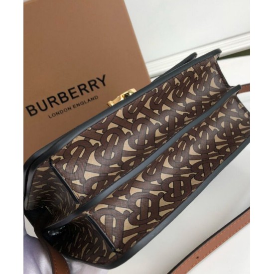 Replica Burberry Small Monogram Stripe E-canvas TB Bag Coffee Replica Burberry Small Monogram Stripe E-canvas TB Bag Coffee