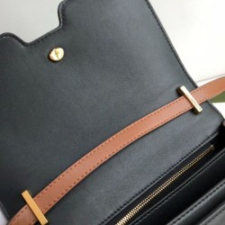 Replica Burberry Small Monogram Stripe E-canvas TB Bag Coffee