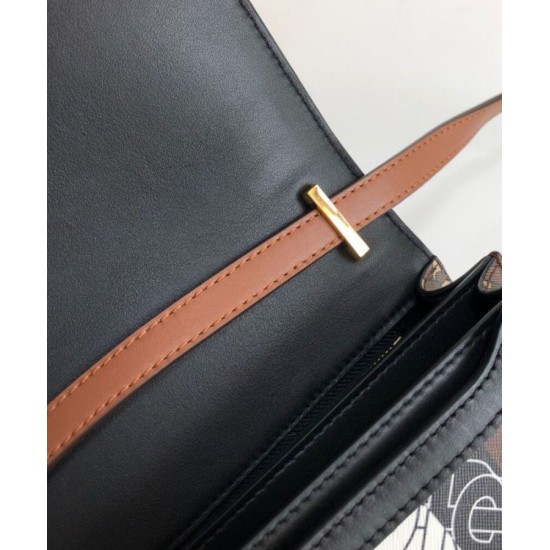 Replica Burberry Small Monogram Stripe E-canvas TB Bag Coffee Replica Burberry Small Monogram Stripe E-canvas TB Bag Coffee