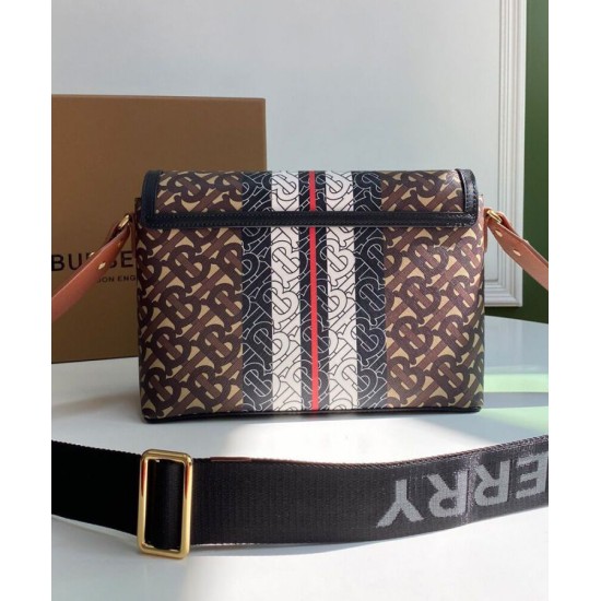Replica Burberry Monogram Stripe E-canvas Note Crossbody Bag Coffee Replica Burberry Monogram Stripe E-canvas Note Crossbody Bag Coffee