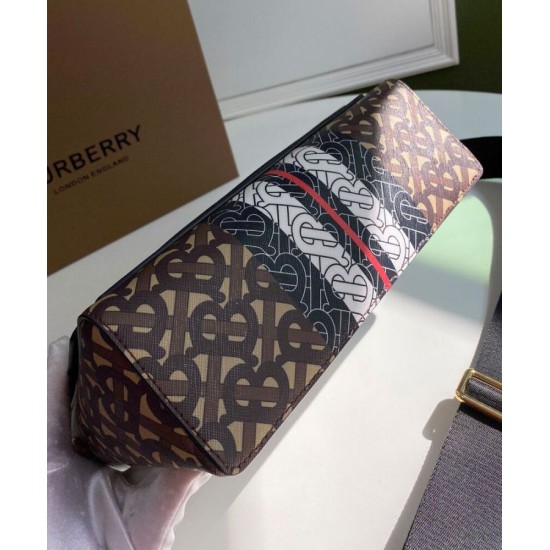 Replica Burberry Monogram Stripe E-canvas Note Crossbody Bag Coffee Replica Burberry Monogram Stripe E-canvas Note Crossbody Bag Coffee