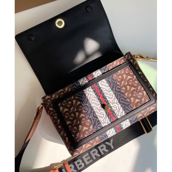 Replica Burberry Monogram Stripe E-canvas Note Crossbody Bag Coffee Replica Burberry Monogram Stripe E-canvas Note Crossbody Bag Coffee
