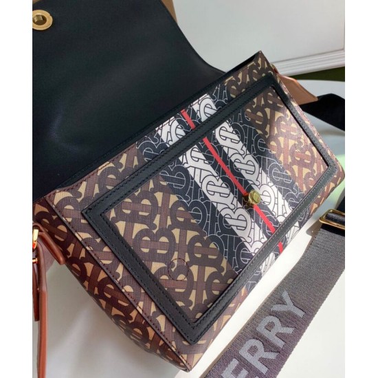 Replica Burberry Monogram Stripe E-canvas Note Crossbody Bag Coffee Replica Burberry Monogram Stripe E-canvas Note Crossbody Bag Coffee