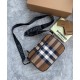 Replica Burberry Check Cotton Crossbody Bag Coffee Fake Burberry Check Cotton Crossbody Bag Coffee Replica