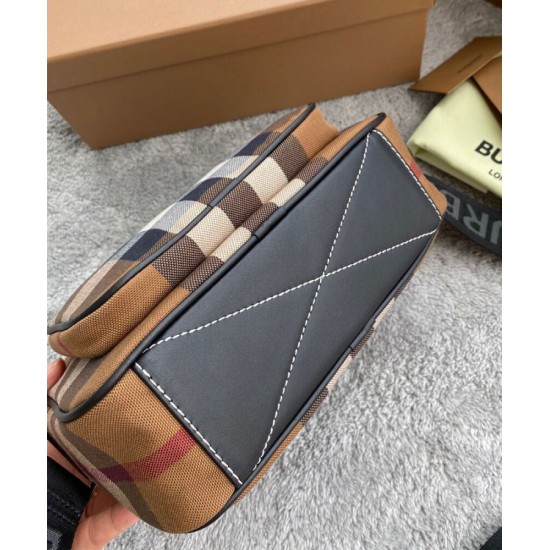 Replica Burberry Check Cotton Crossbody Bag Coffee Fake Burberry Check Cotton Crossbody Bag Coffee Replica