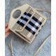 Fake Burberry Mini Check Canvas and Leather Pocket Bag Cream Replica Replica Burberry Mini Check Canvas and Leather Pocket Bag Cream