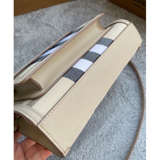 Fake Burberry Mini Check Canvas and Leather Pocket Bag Cream Replica Replica Burberry Mini Check Canvas and Leather Pocket Bag Cream