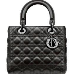 Fake Christian Dior Medium Lady Dior Bag Black Replica