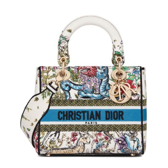 Replica Christian Dior Medium Lady D-Lite Bag Cream Replica Christian Dior Medium Lady D-Lite Bag Cream