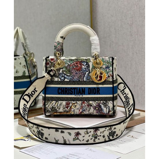 Replica Christian Dior Medium Lady D-Lite Bag Cream Replica Christian Dior Medium Lady D-Lite Bag Cream